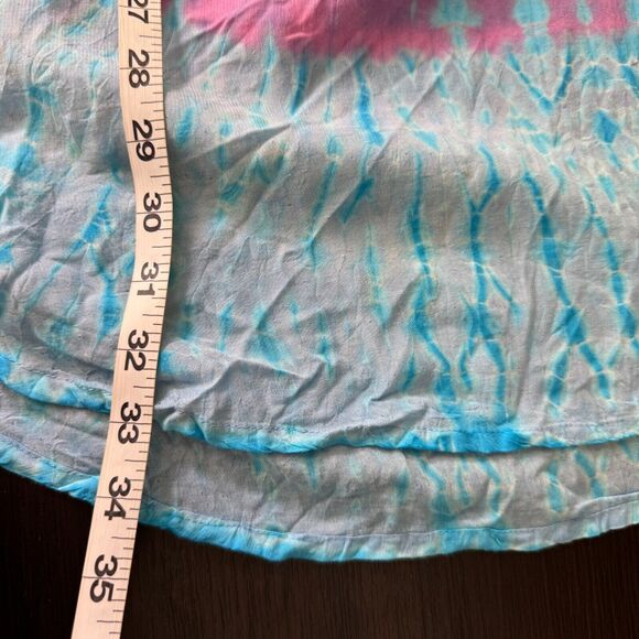 Sacred Threads Dress Women Medium Cold Shoulder Tie Dye Rayon Tunic Coverup Boho - Picture 11 of 11